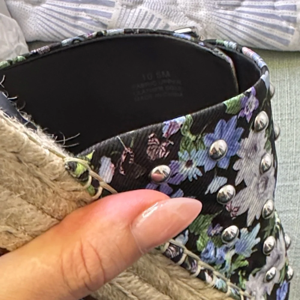 Rebecca Minkoff Floral Jodi Espadrille Platform Slides Size 10.5 NWOT